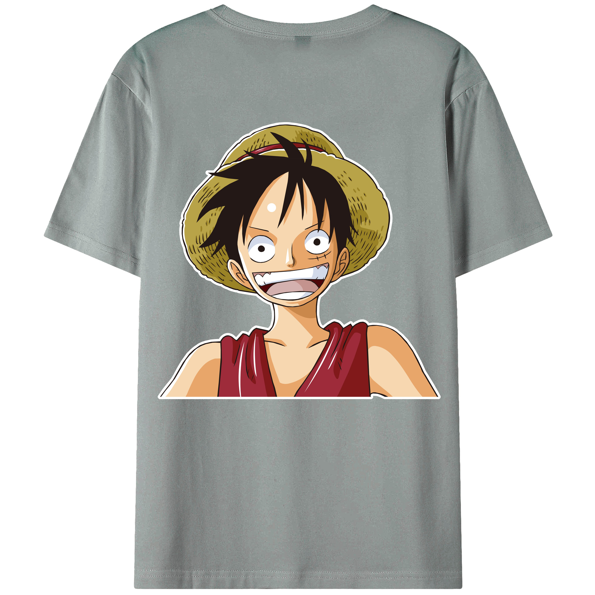 ワンピース モンキー・D・ルフィ ONE PIECE Monkey D. Luffy 綿100％ メンズ半袖Tシャツ（バックプリント） 通気性